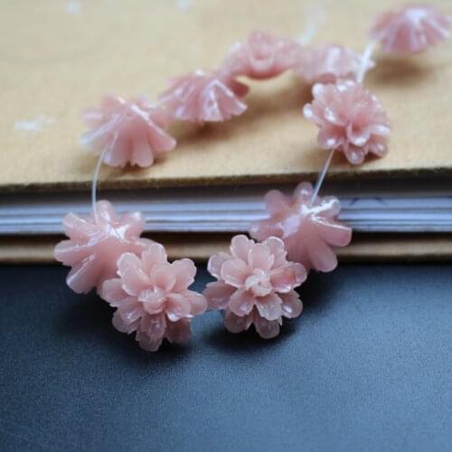 10Pieces 17mm Dark Red Color Artificial Coral flower beads Loose beads for Jewelry making