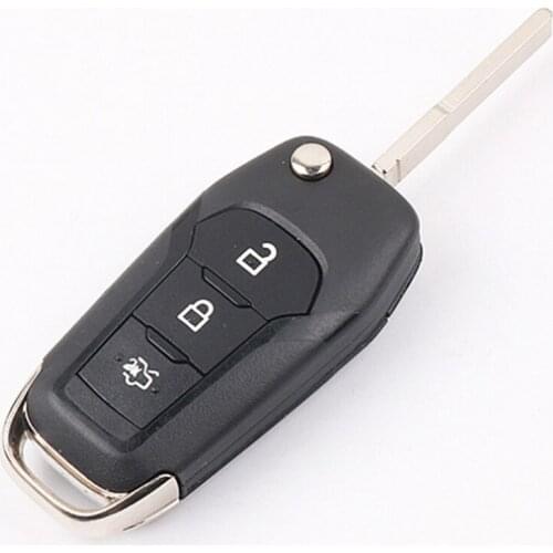 DAKATU 3 Buttons Flip Folding Remote Car Key Shell Case Cover Uncut Blade For Ford Fusion Edge Explorer HU101 Blade