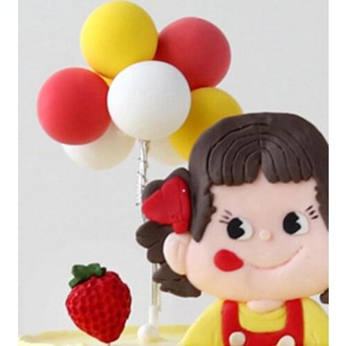 Dessert Balloon Decoration Decorative Nice-looking Colorful Colorful Clay Balloon Cake Topper for Birthday