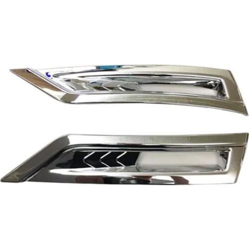 For Nissan Kicks 2017 2018 ABS Chrome Front Fog Light Lamp Strip Frame Cover 2PC Car Accessories