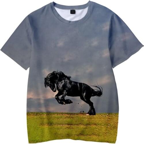 Creative Funny Animal Print Horse O-Neck Men Women Kids 3D T-shirt Summer Short Sleeve Casual Harajuku Streetshirt Teen Clothes