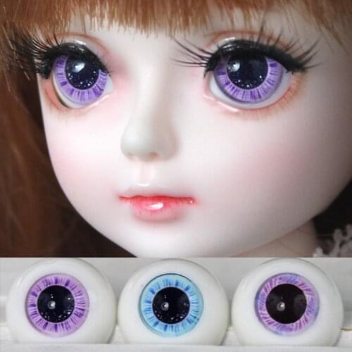 1 Pair Purple Blue No Pupil Acrylic Eyes for SD Dolls 18MM 16MM 14MM BJD Eyes 1/6 1/4 1/3 BJD Doll Eyeball Accessories Toys