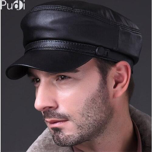 HL009 Genuine Black Lambskin Leather Baseball Hat Cap Brand New Style Spring Mens Real Leather Caps Hats