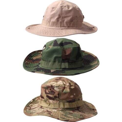 Camouflage Outdoor Boonie Hat Sports Women Men Sunscreen Fishing Camp Hiking Cap Military Training Sun Protector