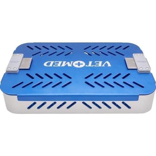 Sterilizing box high temperature and high pressure monolayer aluminium alloy blue sterilising trays ophthalmology department