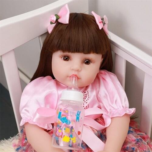 58CM Reborn Baby Dolls Soft Silicone Body Vinyl Reborn Baby Girl Dolls Baby Newborn Bonecas Play At Home Toys Plamates For Kids