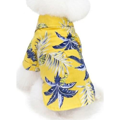 Pet Dog Summer Hawaiian Beach Clothes Vest Thin Floral Shirts Pet Small Cat Dog Teddy Poodle