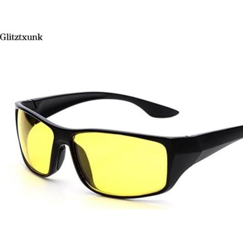 Glitztxunk Fashion Mens Sunglasses Outdoor Sun Prop PC Frame Night Vision Glasses Driver Night Driving Mirror 2 Color Optional