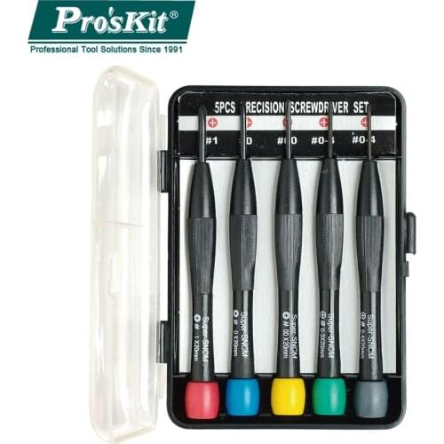ProsKit 8PK-2063 5PCS Precision Multifunction Cross Head Electronic Screwdriver Tool Set For Clock Notebook Repair
