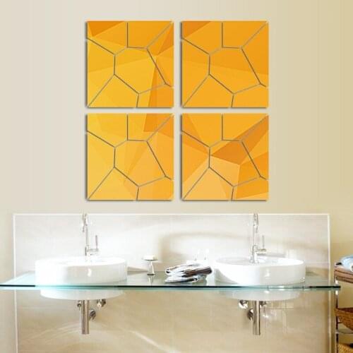JM012 3D geometric 20cm*20cm puzzle three-dimensional mirror wall sticker, crystal mirror sticker, with adhesive