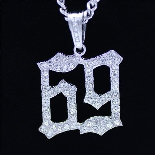 No.69 Pendant Necklace For Men Hip Hop Jewelry Gold/Silver Color Style Male Chain Pendant Necklaces Gift for Men