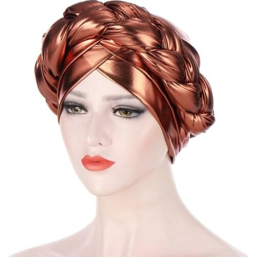 2021 New Braid Turbans for Women Twist Braid Headscarf Ready To Wear Arab Head Wraps African Chemo Head Wrap