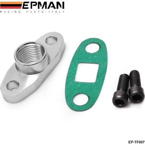NEW ALUMINUM an10 1/2NPNT T3 T4 TURBO OIL DRAIN RETURN FLANGE ADAPTER KIT GASKET EP-TF007