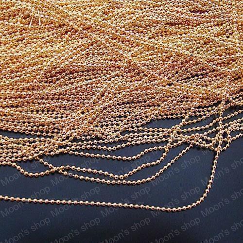 Wholesale Bead diameter 1.2mm/1.5mm Gold color Copper / Iron Ball Chains Accessories 5 Meter (JM2616)