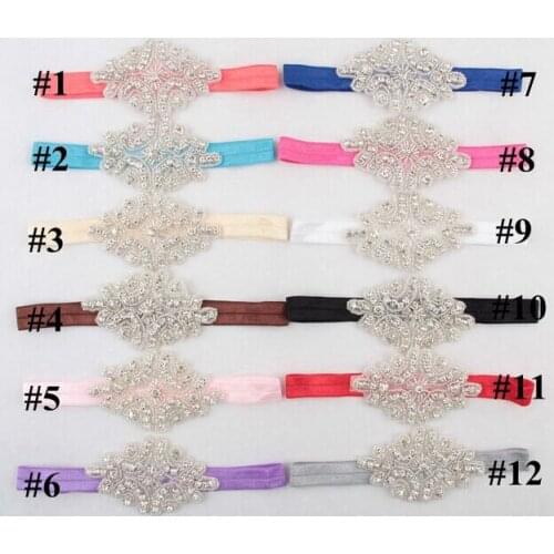 Wholesale New sparkly white crystal beads handmade leaves headband for wedding party hairband girls and adult headband