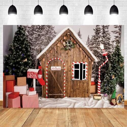 Yeele Christmas Background Children Photography Mailbox Pine Wooden House Backdrop Baby Photographic Photo Studio Photophone