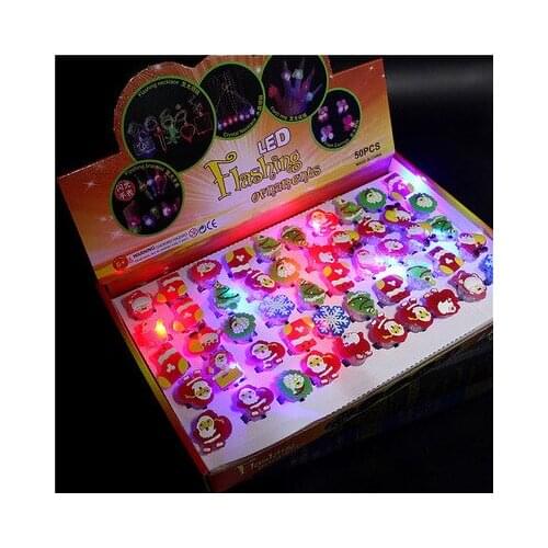 Christmas luminous ring childrens toys cartoon soft glue led flashing luminous ring finger lights
