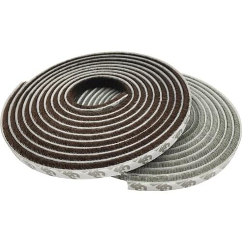 5M Self-adhesive Sealing Soft hair Wind-proof Brush Strip For Home Door Window Groove Sound Insulation Strip Gasket