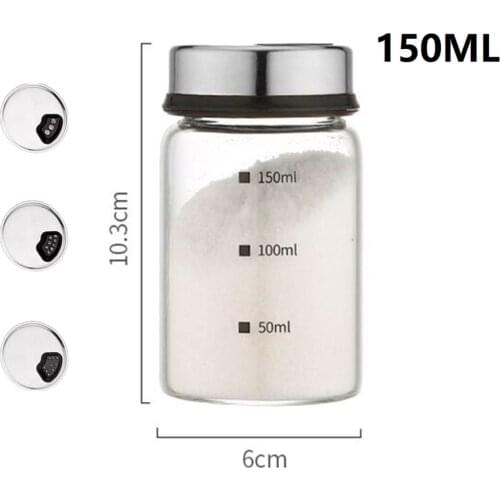Salt and Pepper Shakers with Adjustable Pour Holes, 150ml