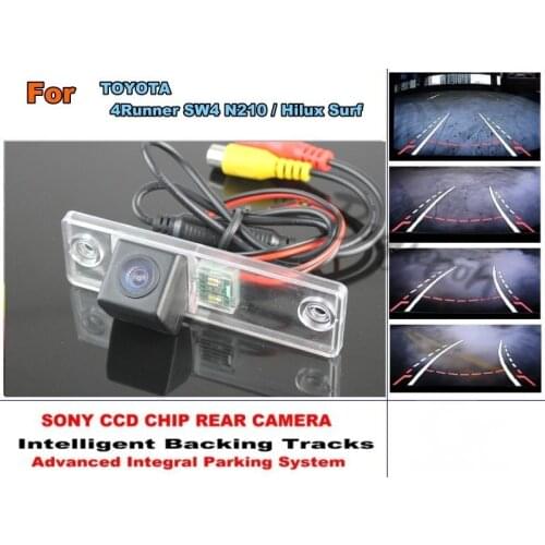 For TOYOTA 4Runner SW4 / For TOYOTA Hilux Surf Smart Tracks Chip Camera HD CCD Intelligent Dynamic Tragectory Rear View Camera