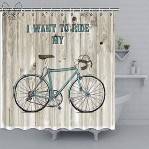 Vintage Bicycle Shower Curtain Waterproof Polyester Fabric Bath Shower Curtain Home Decor Bathing Cover Shower Sets
