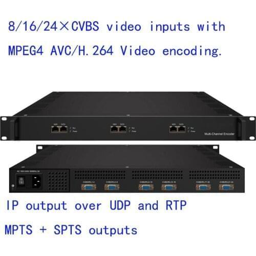 VEK-3218S-24, AV to IP encoder, 24 RCA to IP encoder, UDP/RTP/MPTS/SPTS/MPEG4.264
