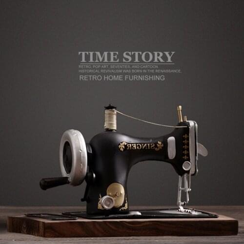 Vintage old fashioned sewing machine model props retro iron craft photograhy props clothing store decoration luxury ornament