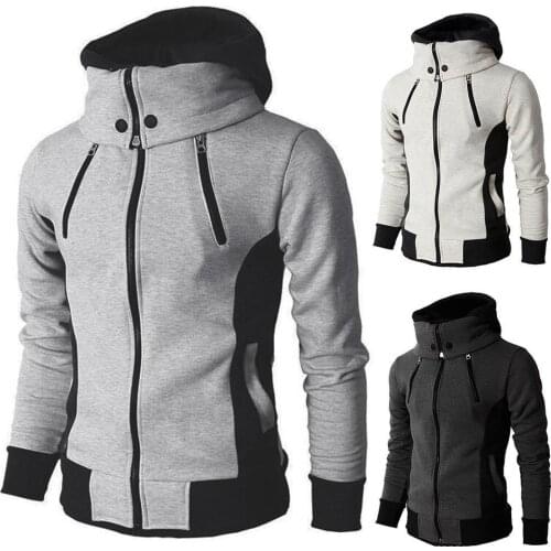Winter Fashion Coats Men Turtle Neck Long Sleeve Pockets Hoodie Sweatshirt Warm Jacket Men Clothing мужская куртка