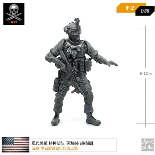 1/35 Resin Figure Kits Modern American Special Soldier Colorless And Self-assembled V2