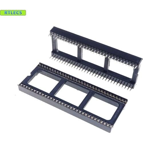 10pcs IC socket 64 Pin 1.778mm Pitch 2 rows with bar Tin plate Vertical DIP Through hole