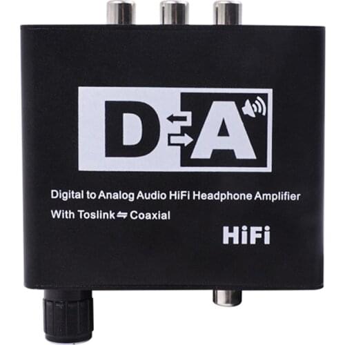 20set Digital to Analog Audio Amplifier Converter Box Adapter HiFi Headphone Amplifier Optical Coaxial Toslink Mutual Convert