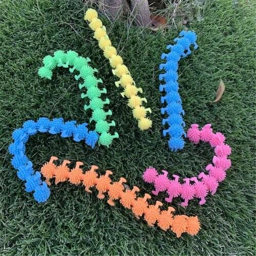 3pcs Worm Noodle Stretch String TPR Rope Anti Stress Toys String Fidget Autism