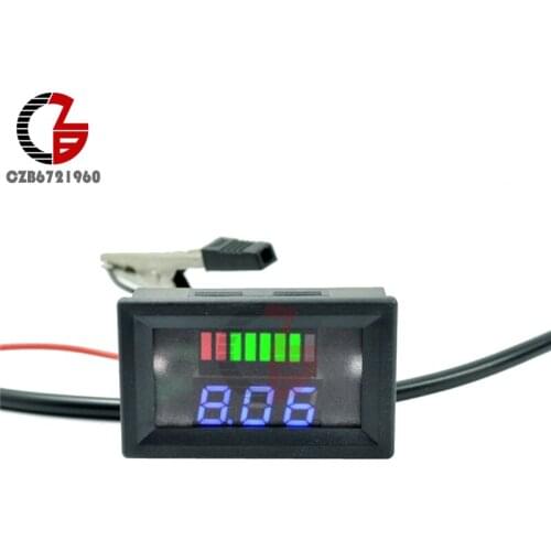36V BLUE LED Digital Display Battery Level Indicator Voltmeter Meter Battery Indicator Voltmeter Lithium Lead-acid Battery
