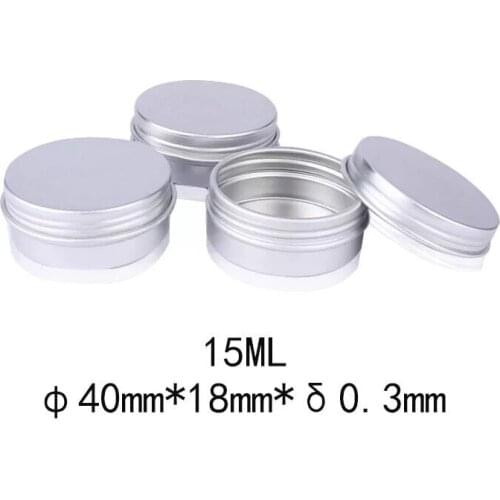 40*18mm 15ml aluminum Metal ointment box aluminum cream jar oil wax cosmetic bottle with screw cap metal silver container pot