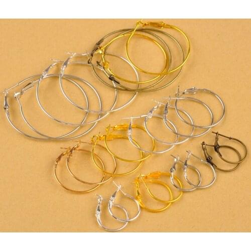 500pcs Mixed Size and Colors Hoops Earrings Big Circle Ear Hoops Earrings Wires For DIY Jewelry Making Supplies