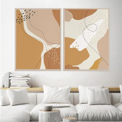 Abstract Geometric Poster Boho Canvas Painting Line Spot Art Print Nordic Color Block Wall Picture For Living Room Home Décor