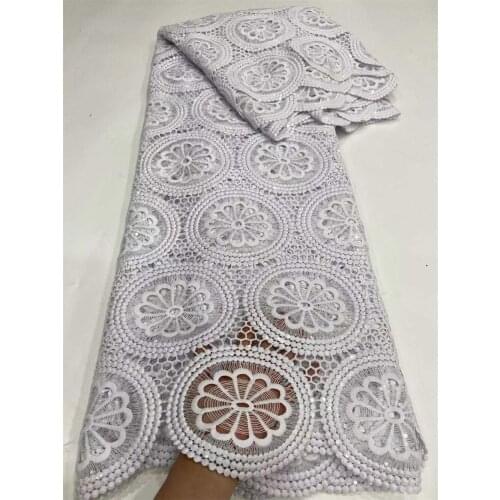 African Lace Fabric Embroidery Guipure Cord Lace High Quality Sequins French Water Soluble Laces For Party NI5464