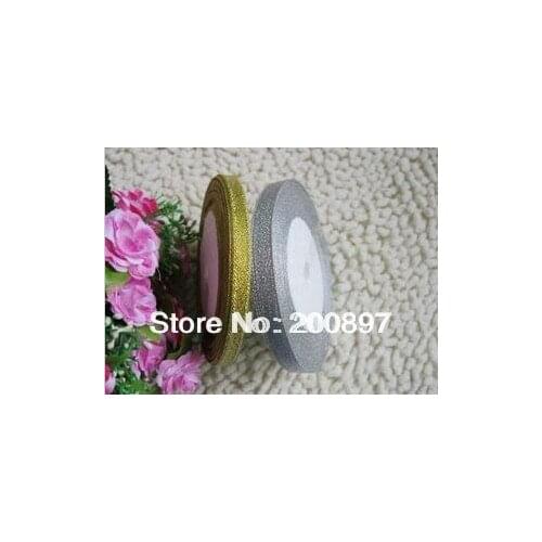 Satin ribbon 6mm metallic golden silver gift packing wedding decoration 25yards roll 10 rolls min order mixed colors available