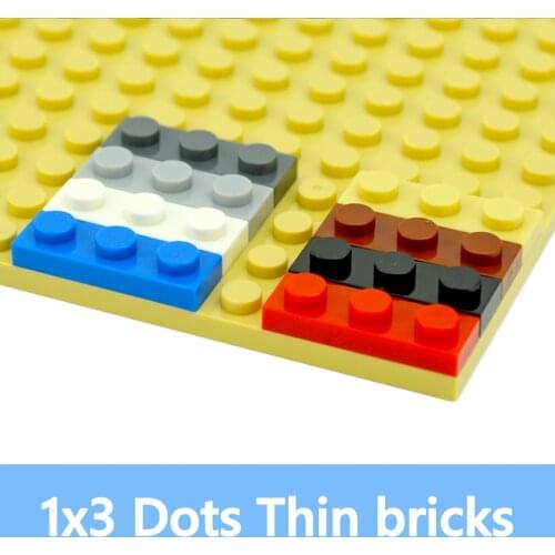 100PCS DIY Building Blocks 1*3 Dots Thin Figures Bricks 1x3 Dots Educational Creative Size Compatible With 3623 Toy for Children