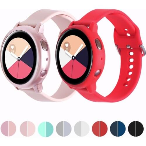 Case + Strap for Samsung Galaxy Active 2 40mm 44mm Protective Glass Film Cover for Active 2 Bracelet Accessories 20mm Watch Band