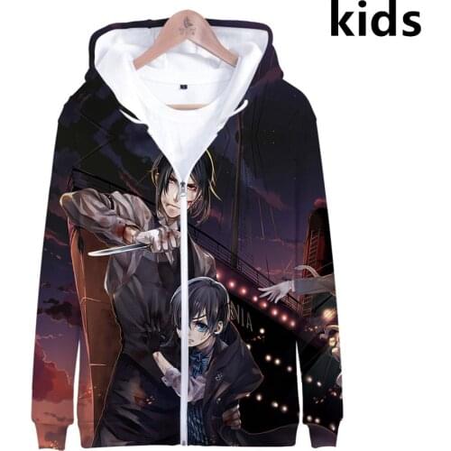 3 to 14 years kids hoodie Anime Black Butler 3d printed hoodies sweatshirt boys girls Kuroshitsuji Jacket coat children clothes