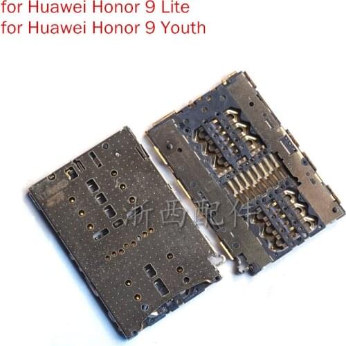 For Huawei Honor 9 Lite Card Reader SIM SD Card Slot Connector Socket Holder Tray Reader Replacement Repair Spare Parts