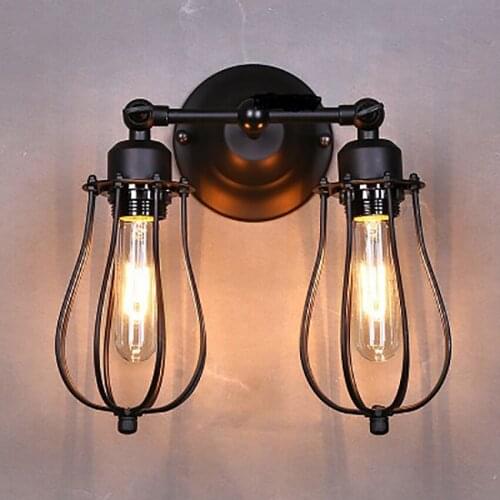 Living Room Double Head LED Light Bedroom Bedside Wall Lamp Restaurant Bar Cafe Indoor Vintage Lighting Decoration Without Bulb