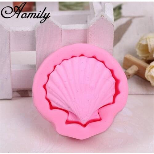 Aomily 3D Ocean Shell Silicone Chocolate Mould Heart Love Soap Mold Candle Polymer Clay Molds Crafts DIY Forms Soap Base Tool