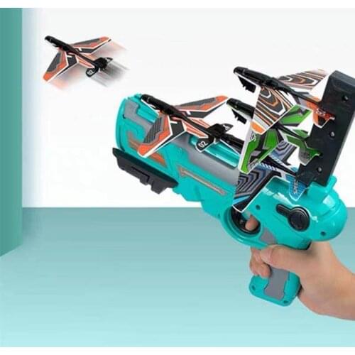 Boy Outdoor Toy Foam Catapult Airplane Paper Bird Educational Childrens Hand Throwing Swivel Pistol Launcher Glider Model