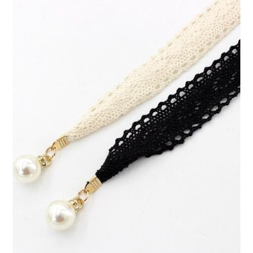ITSSIBUK Versatile lace embellished pearl waist chain for ladys dress with waist closure and knot waist rope