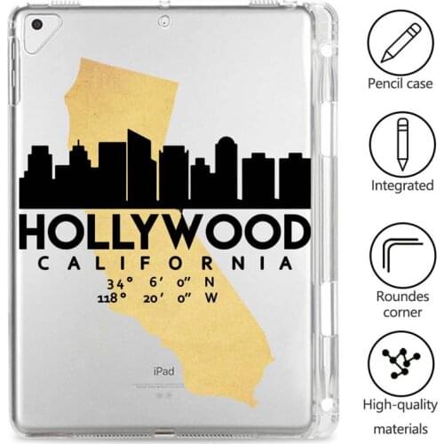 Famous City Transparent Cases for Ipad Mini 2 3 4 Cover with Pencil Holder for Ipad Air 1 2 3 7th Generation 11 Pro 2018 2020