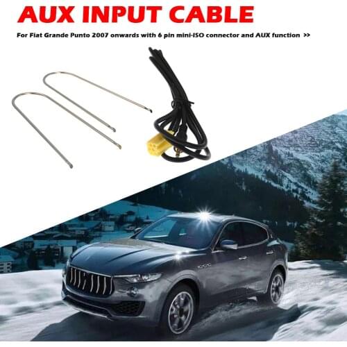 Mini ISO 6Pin to AUX Cable Adapter Tools for Fiat Grande Punto 2007 Onwards Audio Line Input Wiring Harness Cable