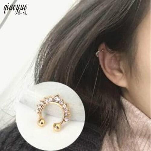 Fashion Jewelry Alloy Nose Ring Fake Perforated Crystal Retro Fake Nose Ring Artificial Puncture Body Jewelry Female Nose Ring