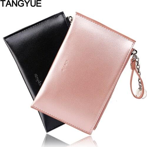 Mini Womens Wallet Female Slim Cute Leather Thin Ladies Coin Purse for Cards Small Wallet Women with Zipper portomonee vrouwen